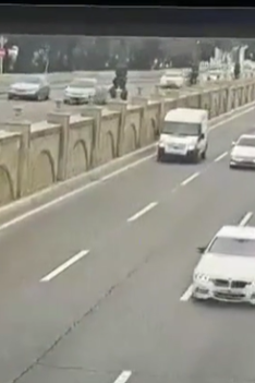 Car Jump to other Side of road In Russia